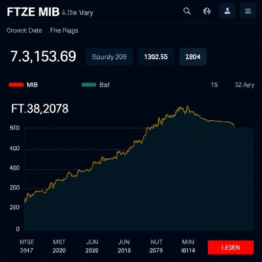 Schermata che mostra l'andamento del FTSE MIB