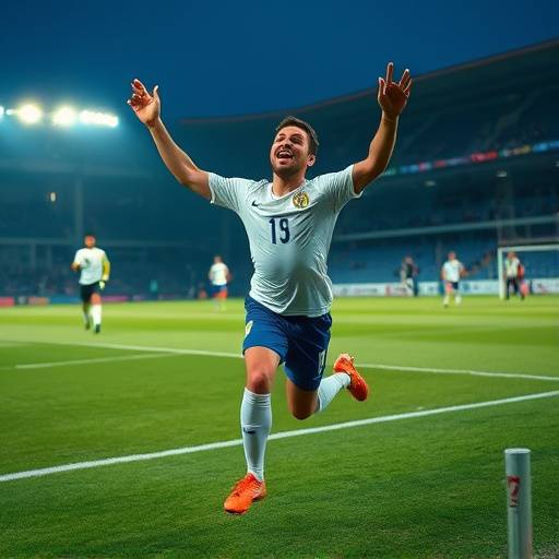 Un calciatore che esulta dopo aver segnato un gol decisivo