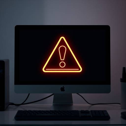 Un monitor di computer con un simbolo di avvertimento, rappresentando la prevenzione dell'abuso del servizio online